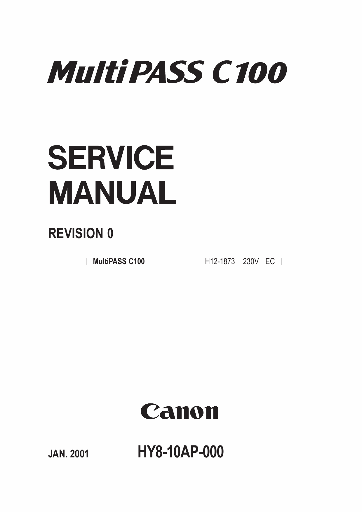 Canon MultiPASS MP-C100 Parts and Service Manual-1